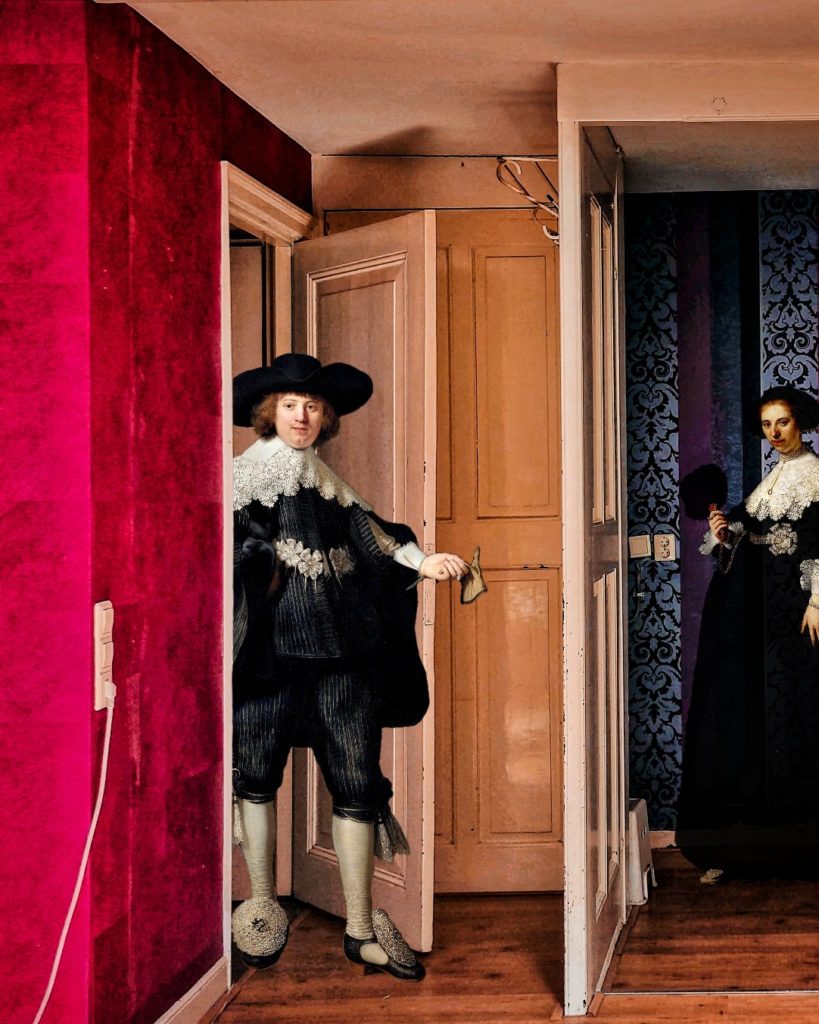 Rembrandt Marten en Oopjen niet in het Rijksmuseum, maar in een modern interieur