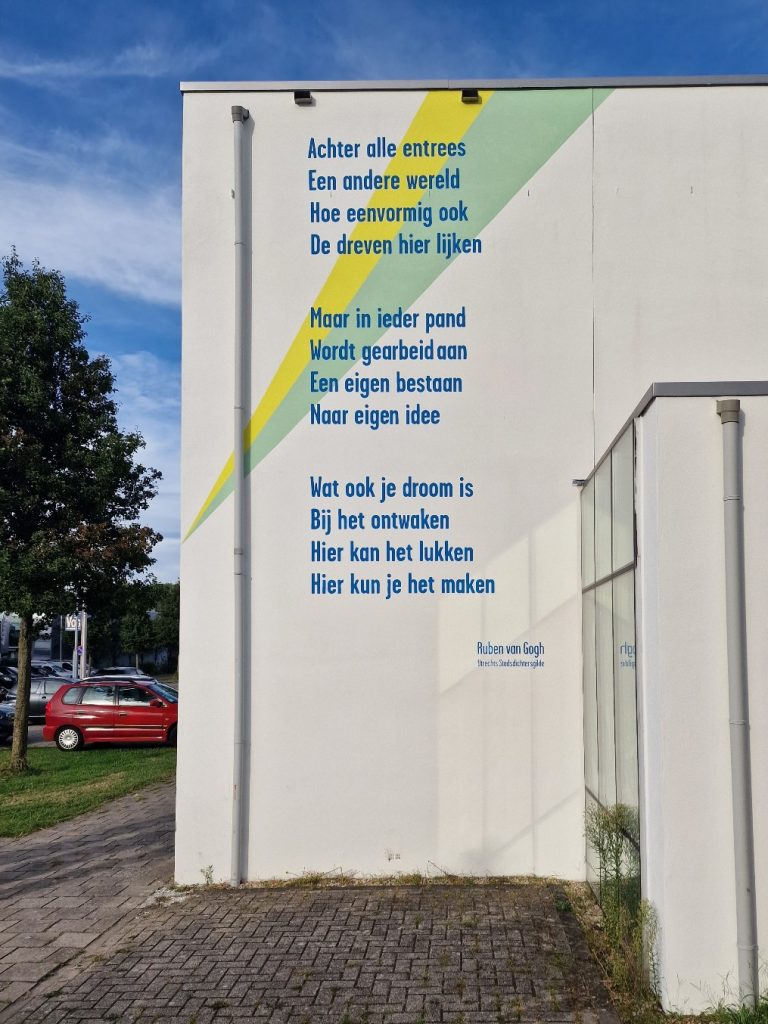 Muurgedicht van Ruben van Gogh, een exclusief geschreven gedicht.